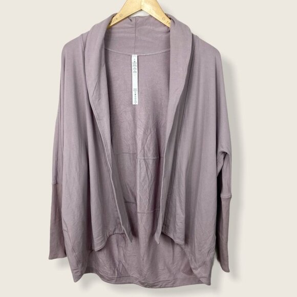 Lululemon Back In Action Oversized Wrap Blush Pink Knit Modal Terry Sweater 2 - Picture 4 of 11